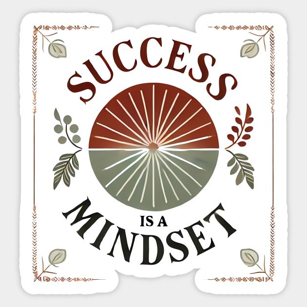 Success is a Mindset, Motivational Quote Sticker by logiamerch